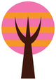 Pink Abstract Technicolor Tree Wall Decal