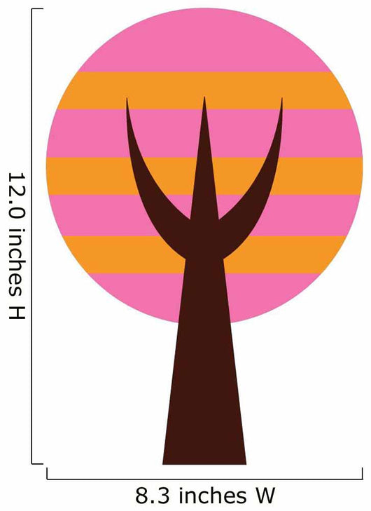 Pink Abstract Technicolor Tree Wall Decal