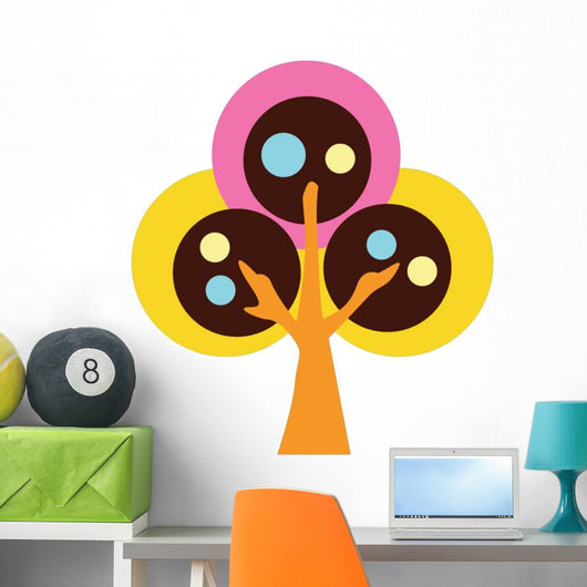 Abstract Technicolor Tree Wall Decal