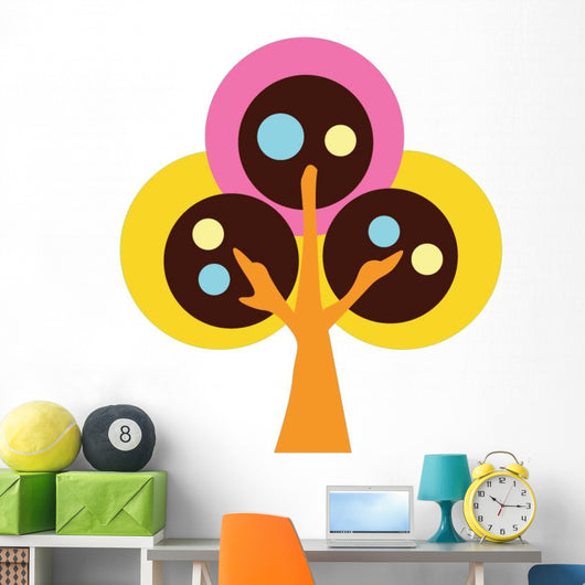 Abstract Technicolor Tree Wall Decal