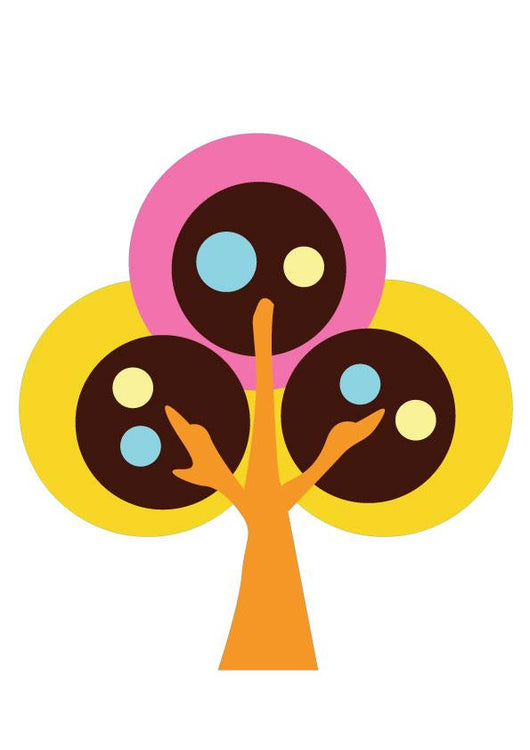Abstract Technicolor Tree Wall Decal