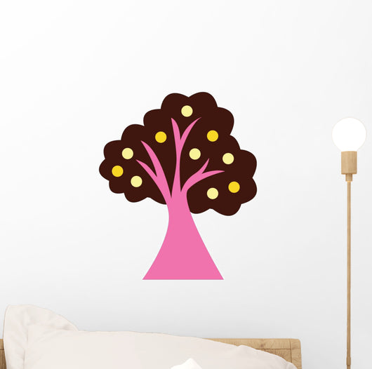 Pink Abstract Technicolor Tree Wall Decal