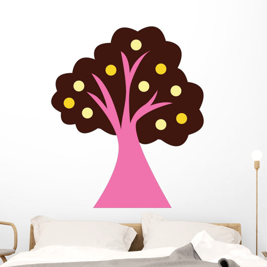 Pink Abstract Technicolor Tree Wall Decal
