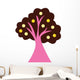 Pink Abstract Technicolor Tree Wall Decal