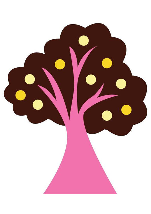Pink Abstract Technicolor Tree Wall Decal