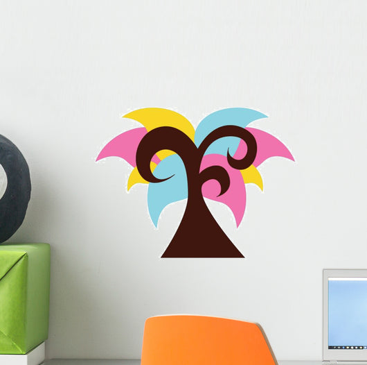 Sharp Abstract Technicolor Tree Wall Decal