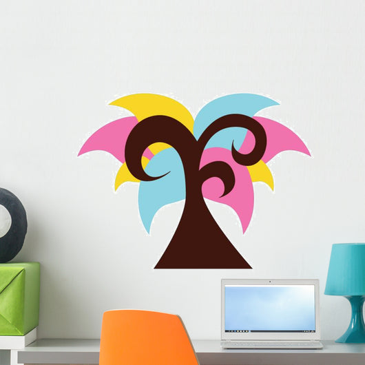 Sharp Abstract Technicolor Tree Wall Decal