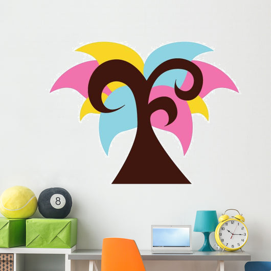 Sharp Abstract Technicolor Tree Wall Decal