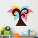 Sharp Abstract Technicolor Tree Wall Decal