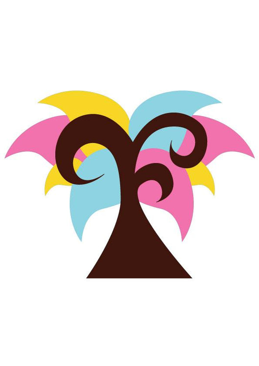 Sharp Abstract Technicolor Tree Wall Decal