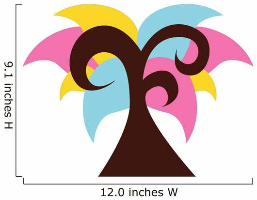 Sharp Abstract Technicolor Tree Wall Decal