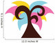Sharp Abstract Technicolor Tree Wall Decal