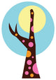 Moonlit Abstract Technicolor Tree Wall Decal