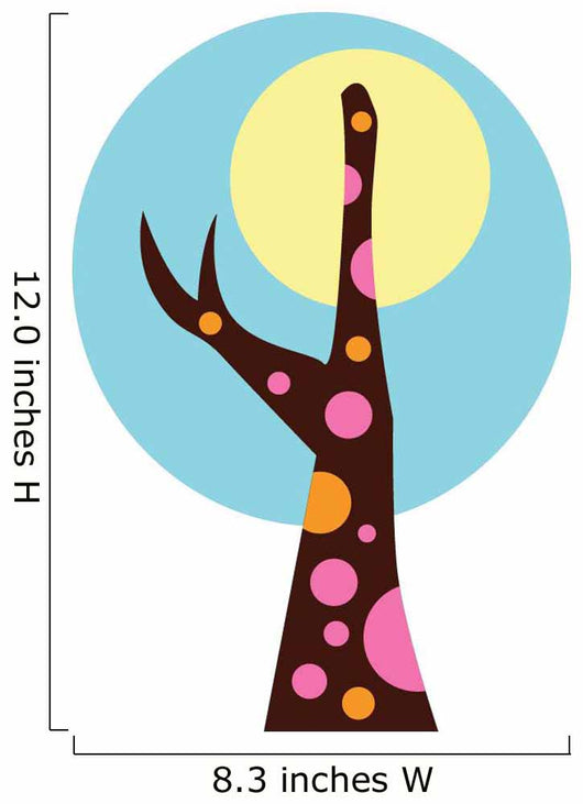 Moonlit Abstract Technicolor Tree Wall Decal