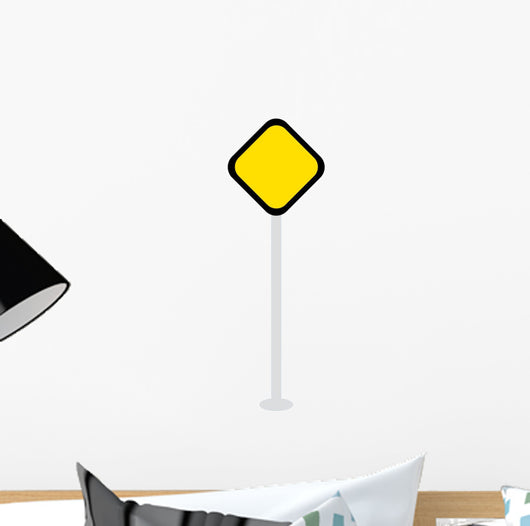 Cartoon Free Standing Yield Wall Decal