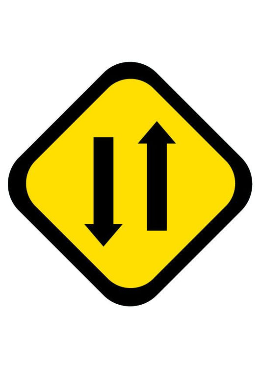 Cartoon Both Ways Traffic Wall Decal