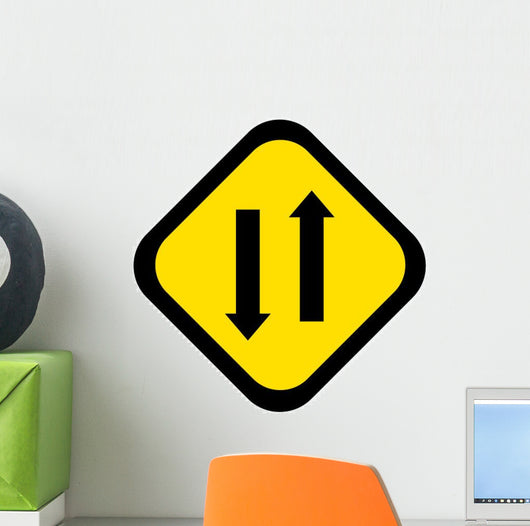 Cartoon Both Ways Traffic Wall Decal