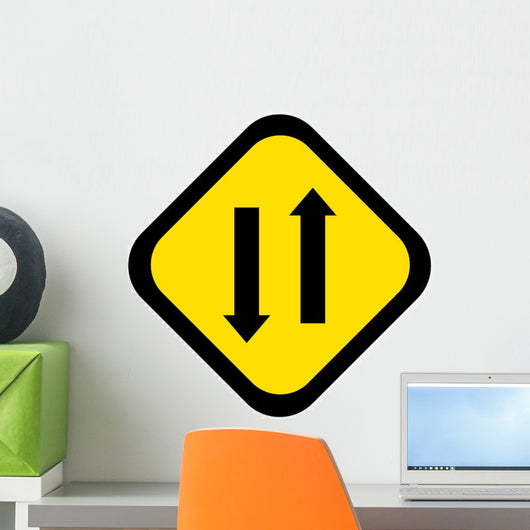Cartoon Both Ways Traffic Wall Decal