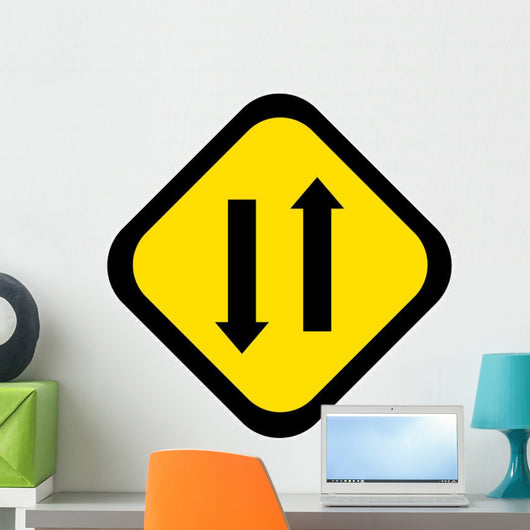 Cartoon Both Ways Traffic Wall Decal