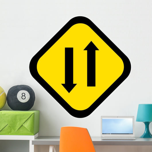 Cartoon Both Ways Traffic Wall Decal
