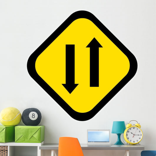 Cartoon Both Ways Traffic Wall Decal