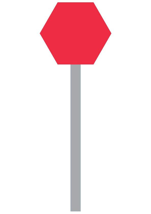 Cartoon Freestanding Stop Sign Wall Decal