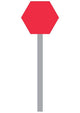 Cartoon Freestanding Stop Sign Wall Decal