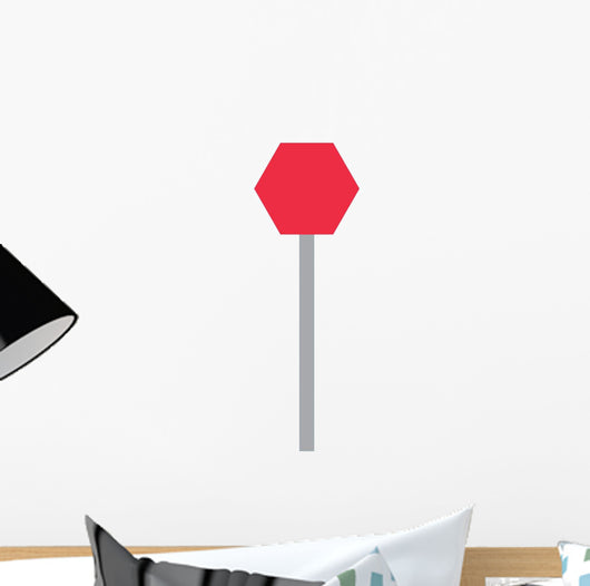 Cartoon Freestanding Stop Sign Wall Decal