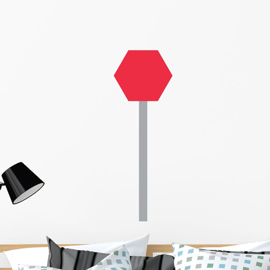 Cartoon Freestanding Stop Sign Wall Decal