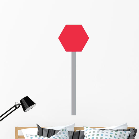 Cartoon Freestanding Stop Sign Wall Decal