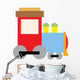 Cute Blue and Red Wall Decal