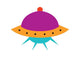 Cute Ufo Wall Decal