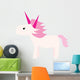 Cute Pink Haired Unicorn Wall Decal