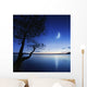 Silhouette Lonely Tree Lake Wall Decal