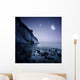 Rising Moon over Ocean Wall Decal Design 3