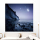 Rising Moon over Ocean Wall Decal Design 3