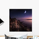 Rising Moon over Ocean Wall Decal Design 2
