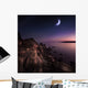 Rising Moon over Ocean Wall Decal Design 2