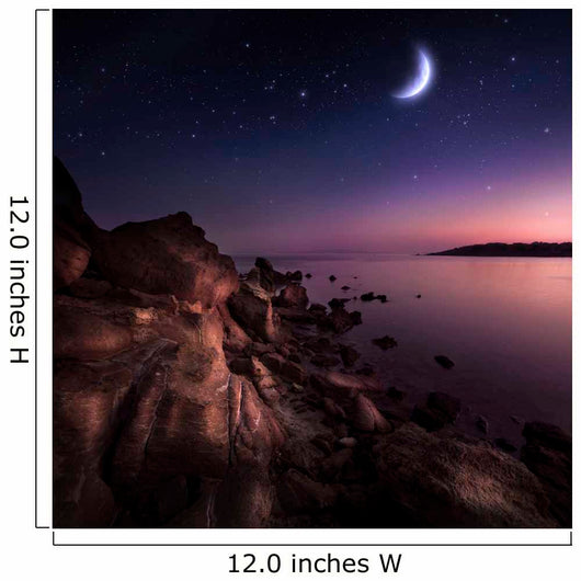 Rising Moon over Ocean Wall Decal Design 2