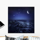 Rising Moon over Ocean Wall Decal Design 1
