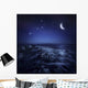 Rising Moon over Ocean Wall Decal Design 1