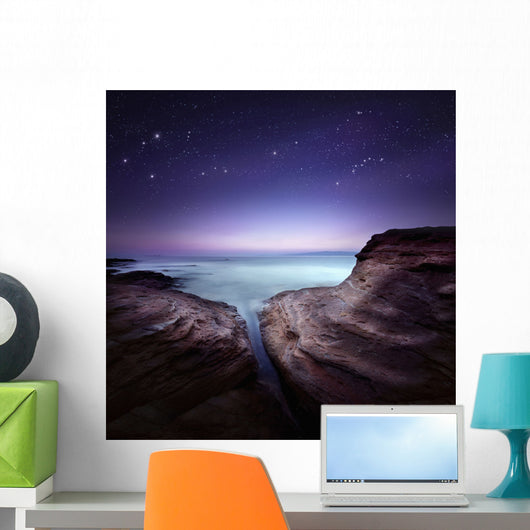 Two Large Rocks Sea Wall Decal