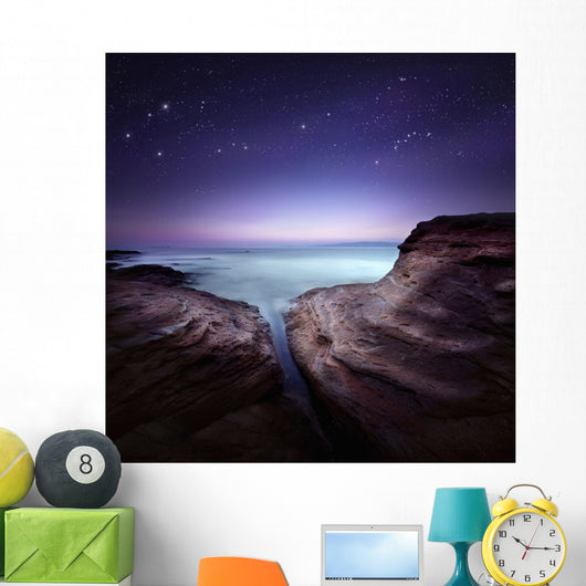 Two Large Rocks Sea Wall Decal