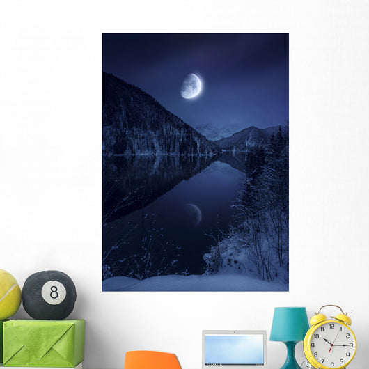 Moon Rising over Tranquil Wall Decal Design 3