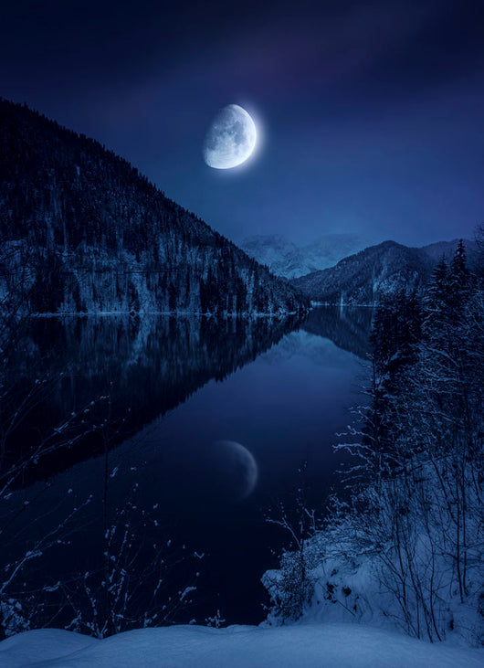 Moon Rising over Tranquil Wall Decal Design 3