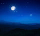 Mountain Range Misty Night Wall Decal