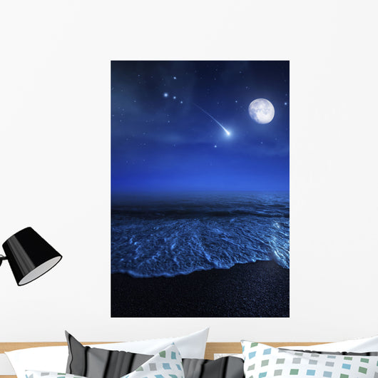 Tranquil Ocean Night against Wall Decal Design 2