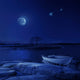 Boat Moored near Icy Wall Decal