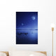 Tranquil Lake against Starry Wall Decal Design 3