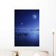 Tranquil Lake against Starry Wall Decal Design 3